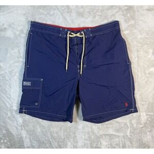 Polo Ralph Lauren Swim Trunks Shorts‎ Navy Blue Red Mens Large Preppy